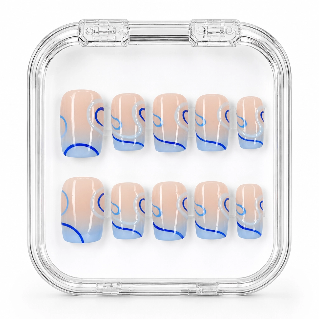 Press-on Nails Wholesale $7.90 Azure Sweep by Yabe Vietnam