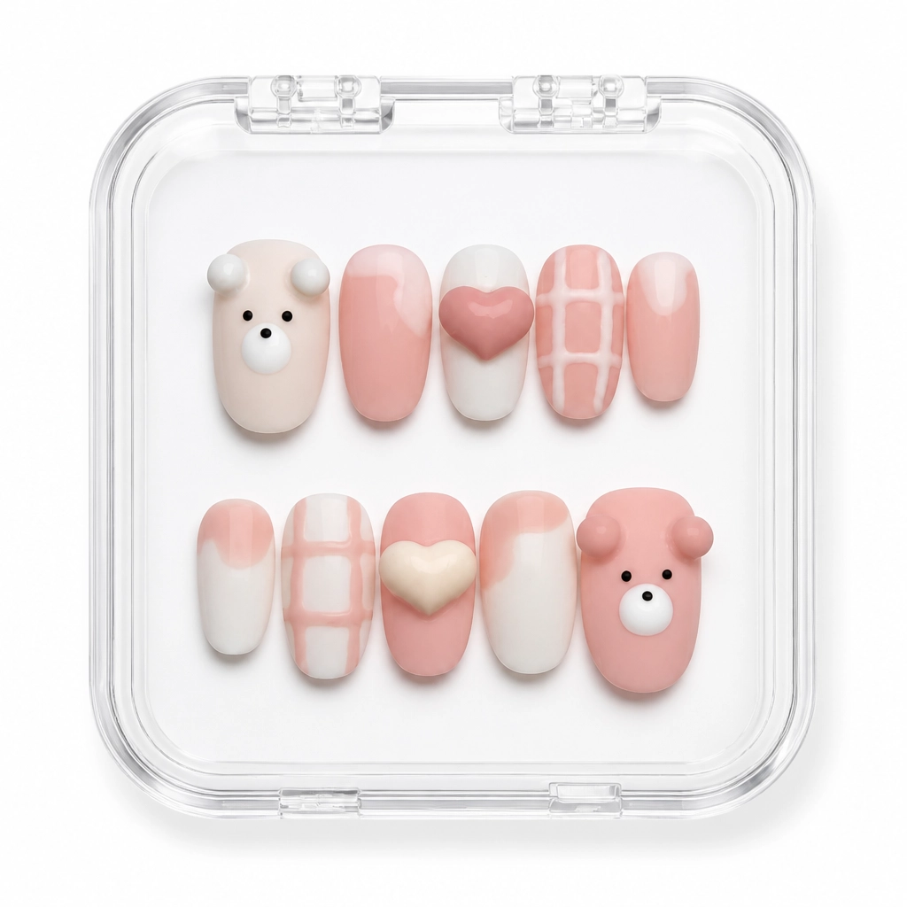 Press-on Nails Wholesale $7.90 Blush Bear Charm by Yabe Vietnam