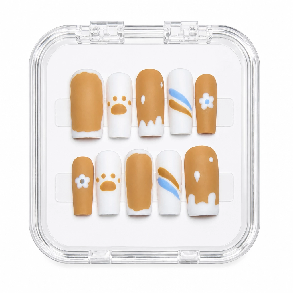 Press-on Nails Wholesale $7.90 Caramel Blossom by Yabe Vietnam