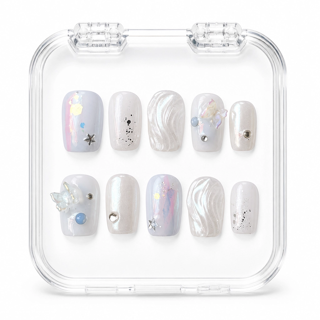 Press-on Nails Wholesale $7.90 Celestial Pearl Whisper by Yabe Vietnam