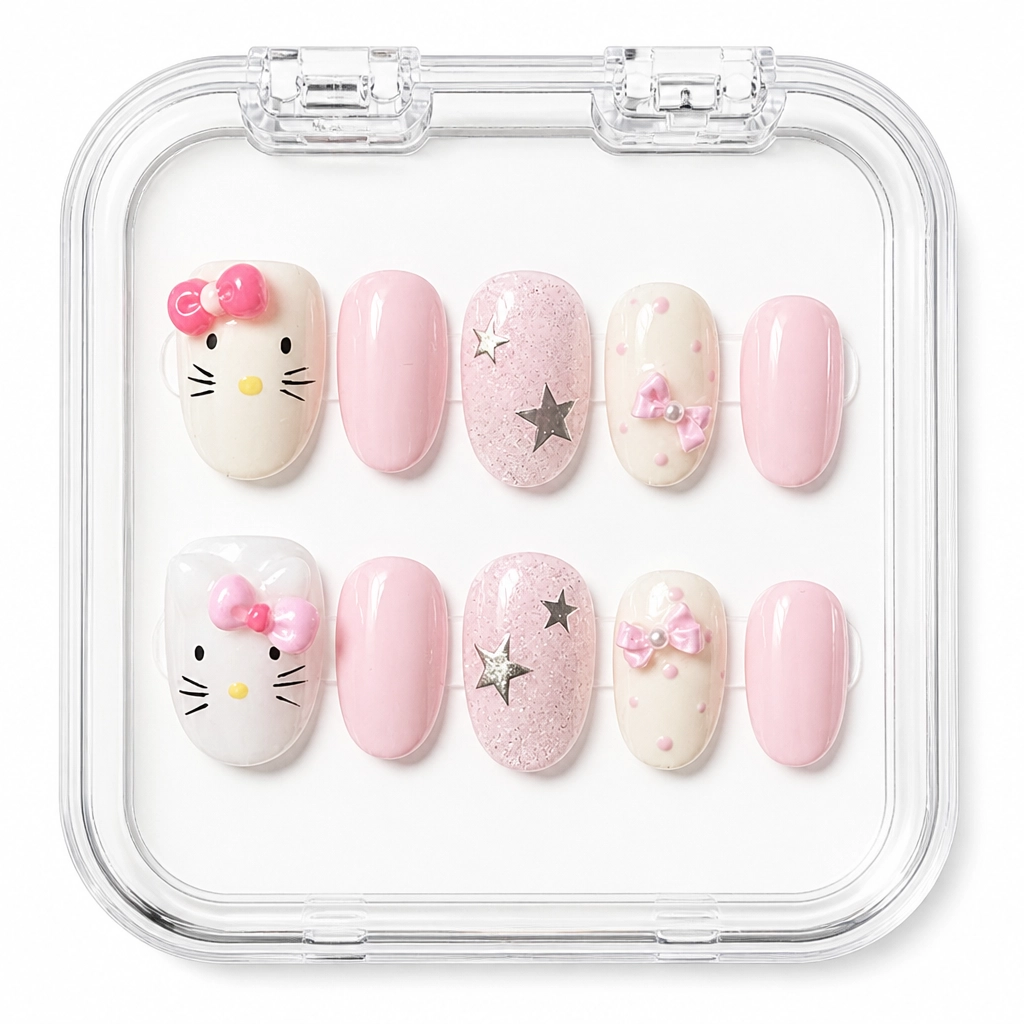 Press-on Nails Wholesale $7.90 Kawaii Cat Dreams by Yabe Vietnam