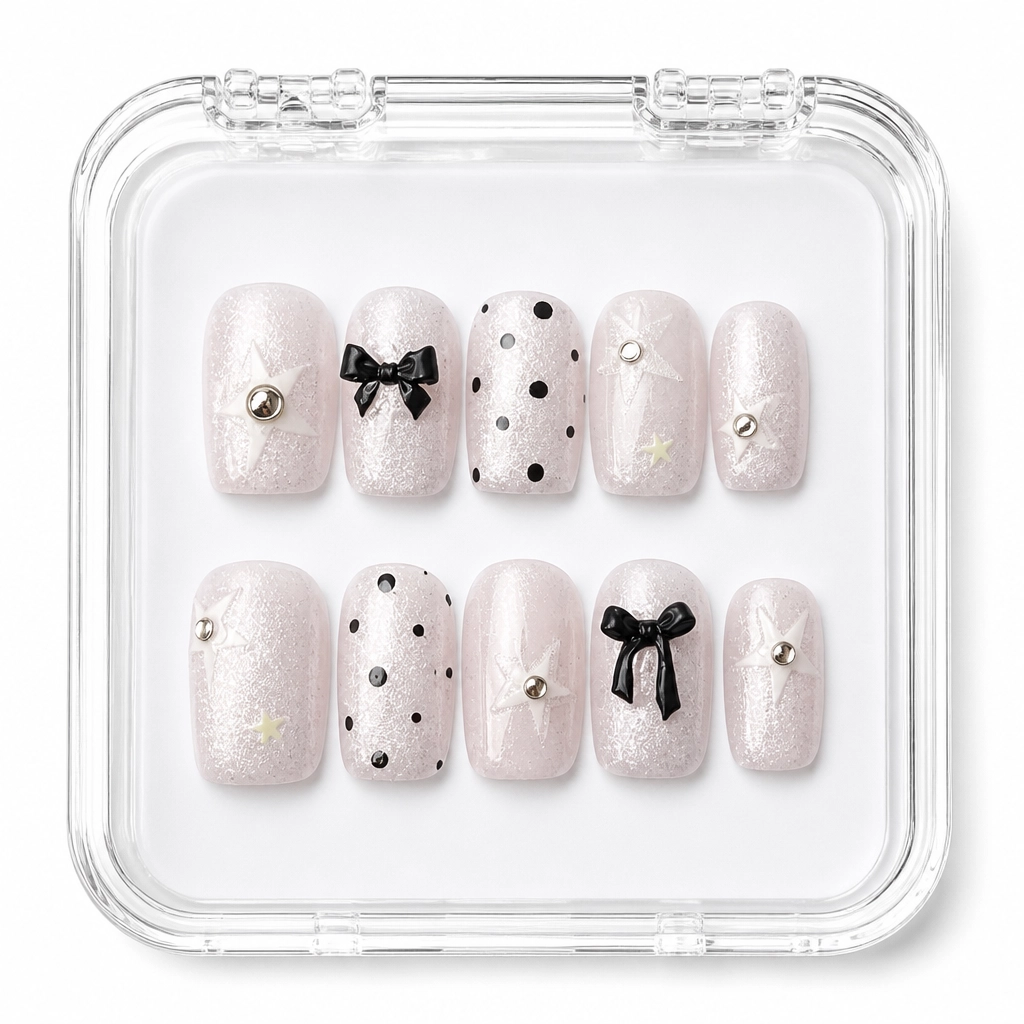 Press-on Nails Wholesale $7.90 Polka Bow Chic by Yabe Vietnam