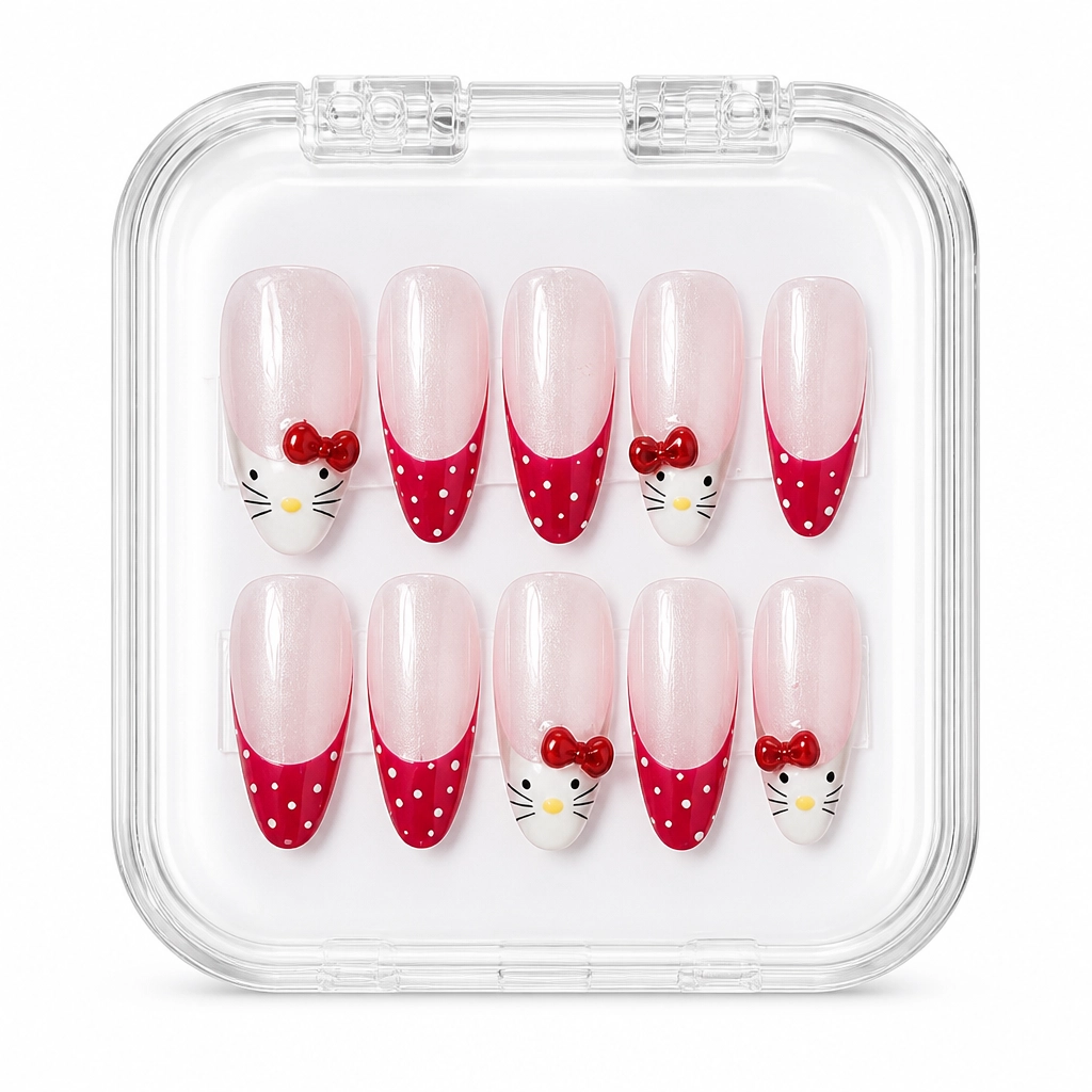 Press-on Nails Wholesale $7.90 Kawaii Kitty Charm by Yabe Vietnam