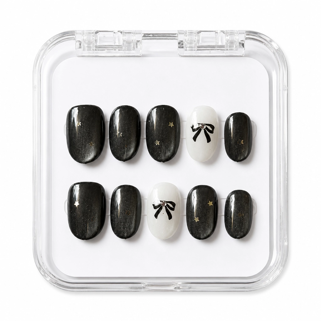 Press-on Nails Wholesale $7.90 Midnight Bow Charm by Yabe Vietnam