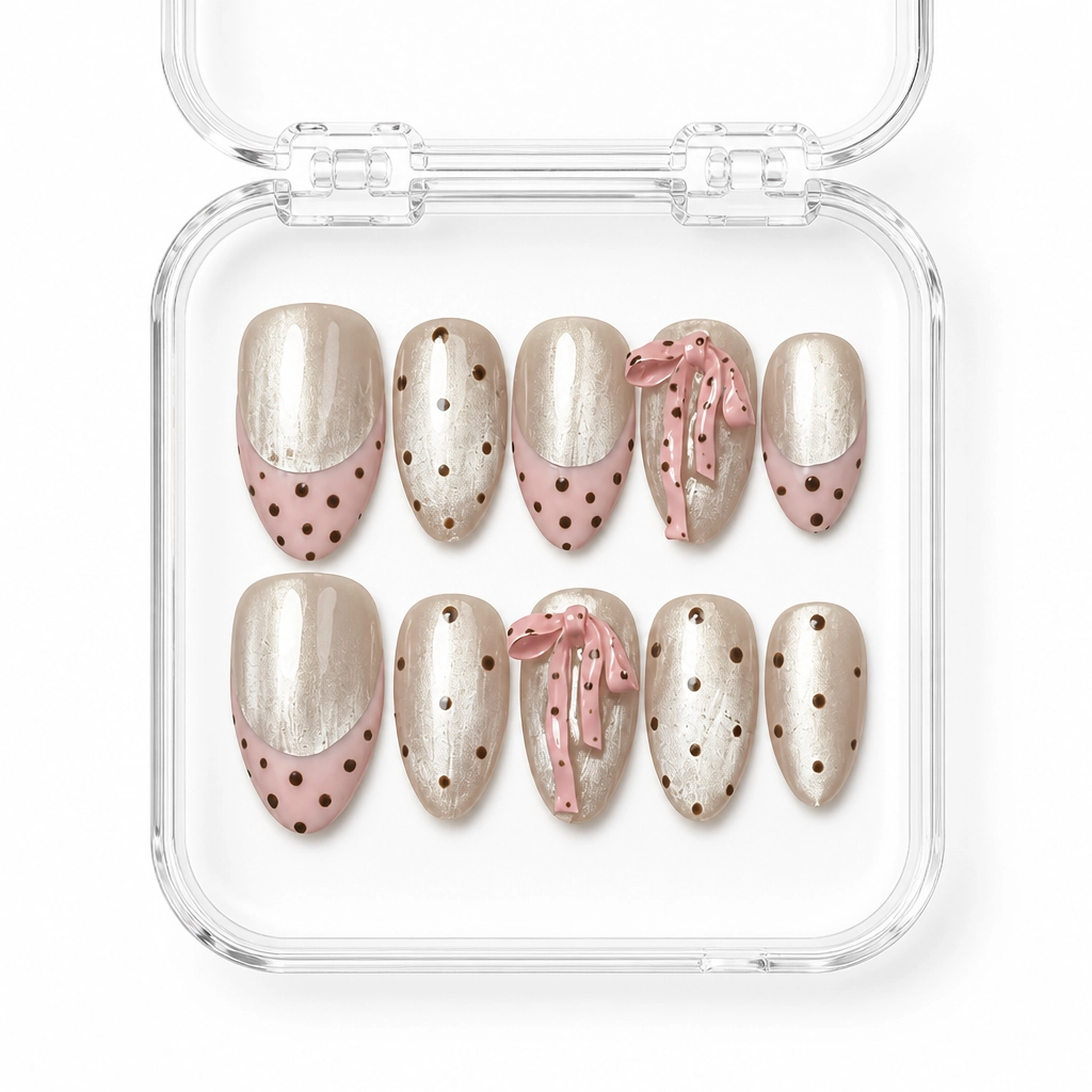 Press-on Nails Wholesale $7.90 Dotted Delight by Yabe Vietnam