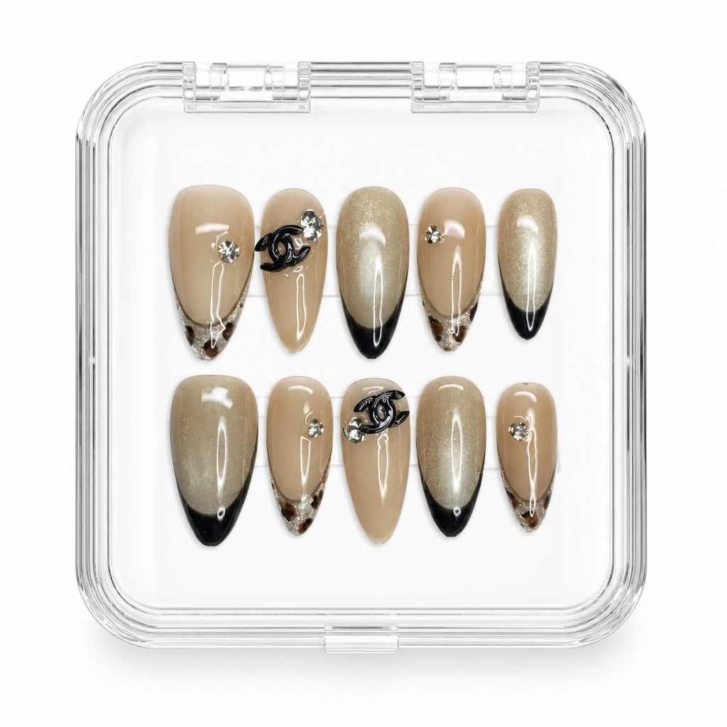 Press-on Nails Wholesale $7.90 Gilded Noir by Yabe Vietnam