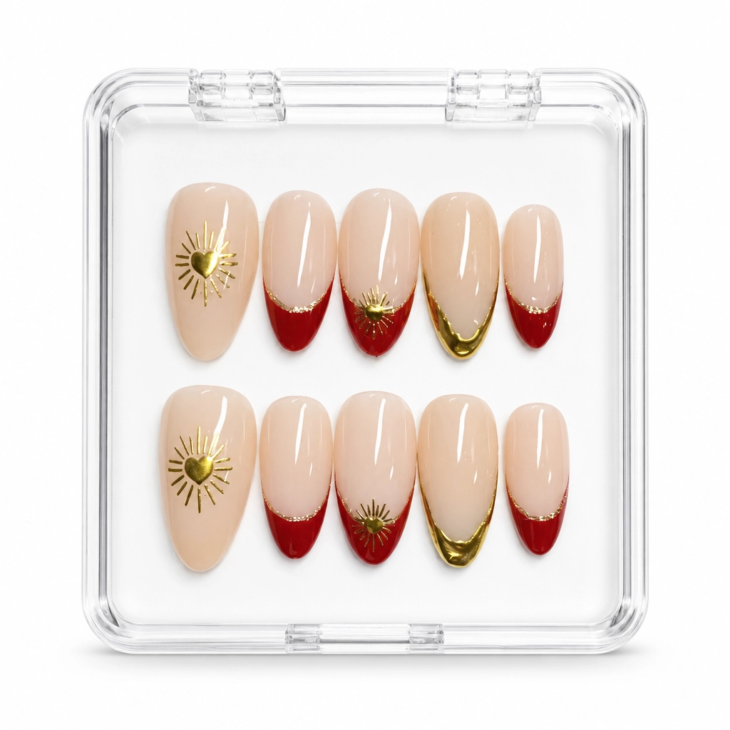 Press-on Nails Wholesale $7.90 Scarlet Sunburst by Yabe Vietnam
