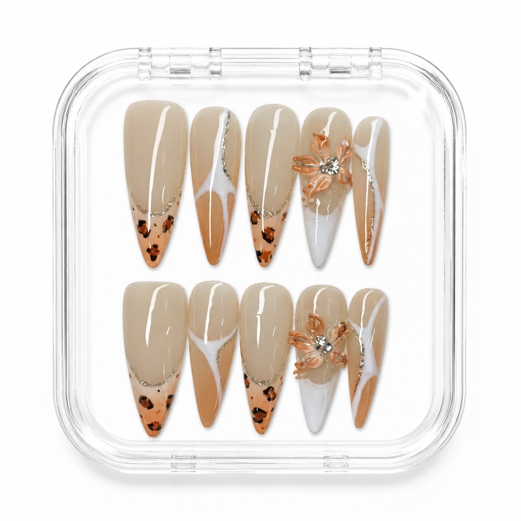 Press-on Nails Wholesale $7.90 Leopard Bloom by Yabe Vietnam