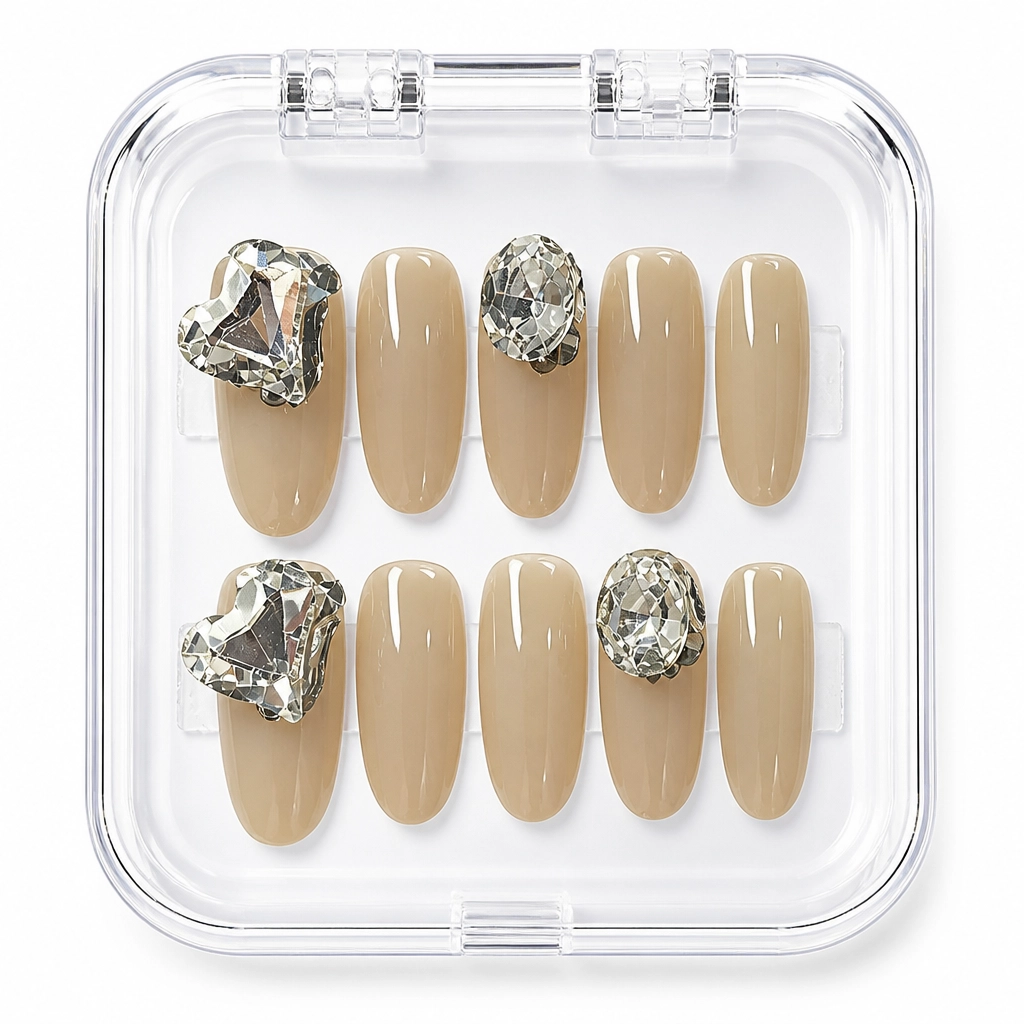 Press-on Nails Wholesale $7.90 Diamond Heart Bliss by Yabe Vietnam