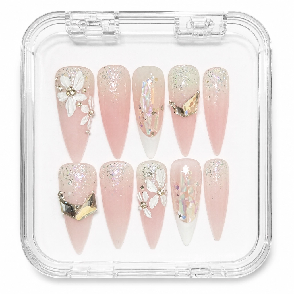 Press-on Nails Wholesale $7.90 Crystal Garden Fairy by Yabe Vietnam