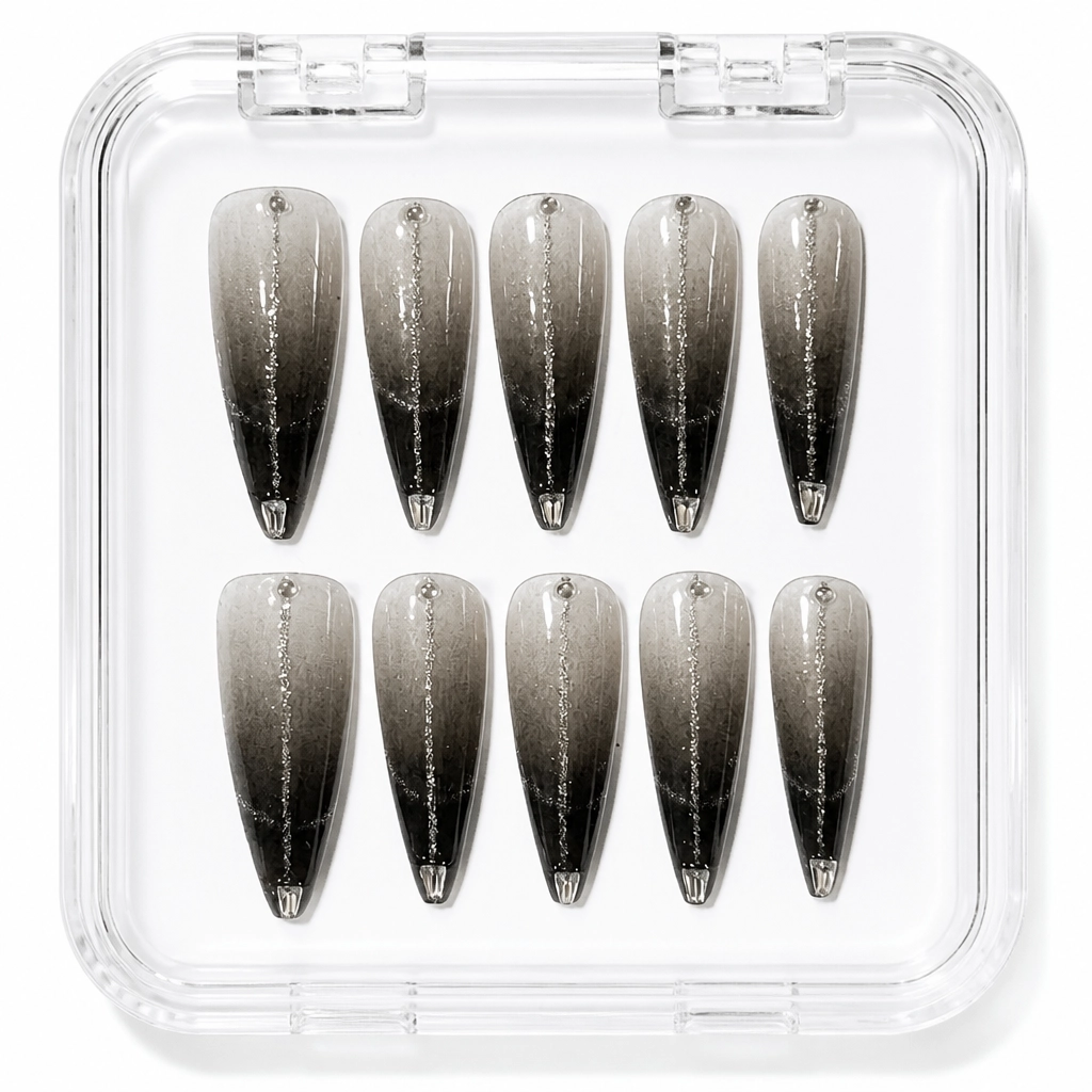 Press-on Nails Wholesale $7.90 Smoky Obsidian Edge by Yabe Vietnam