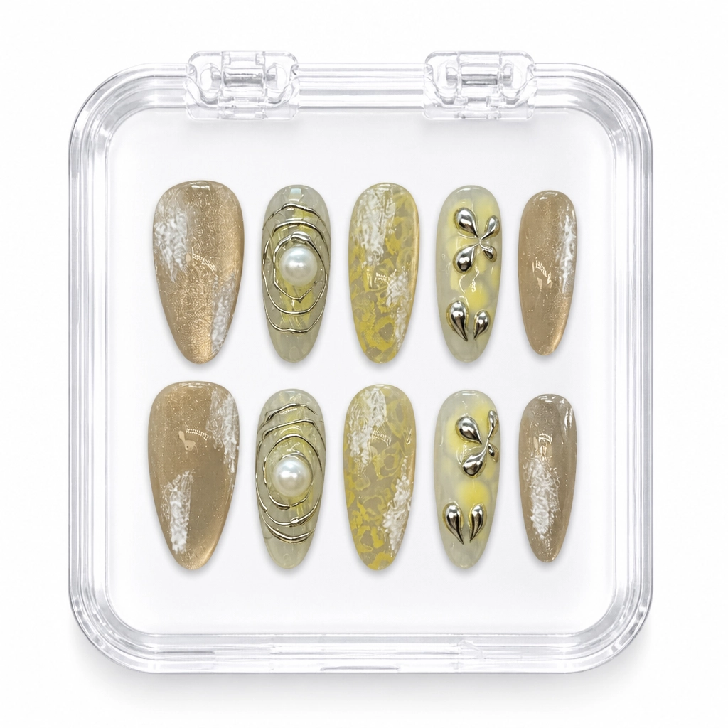 Press-on Nails Wholesale $7.90 Gilded Pearl Mirage by Yabe Vietnam