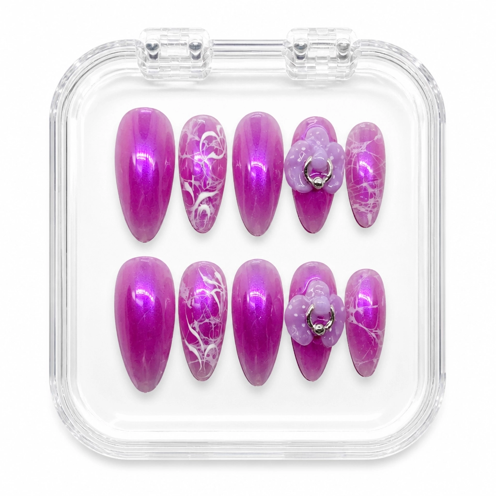 Press-on Nails Wholesale $7.90 Purple Orchid Dream by Yabe Vietnam