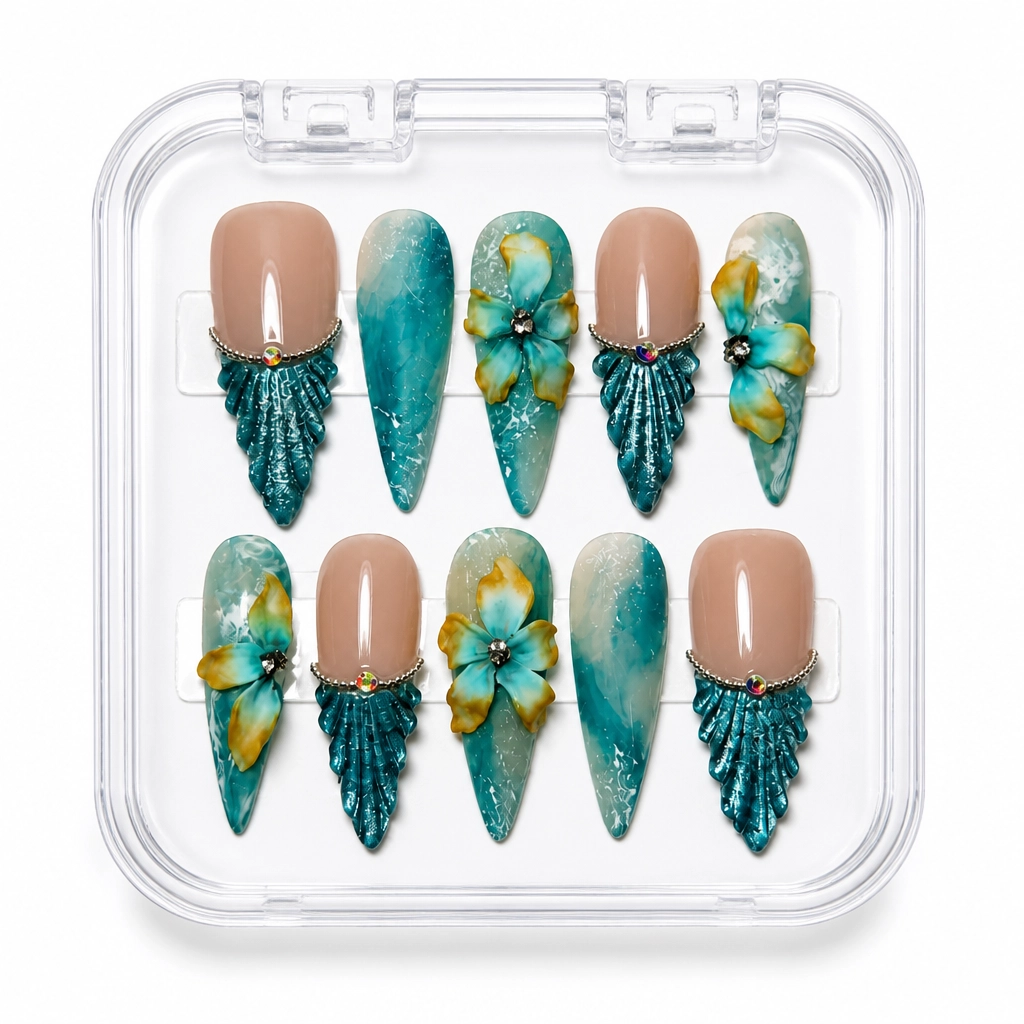Teal Blossom Elegance