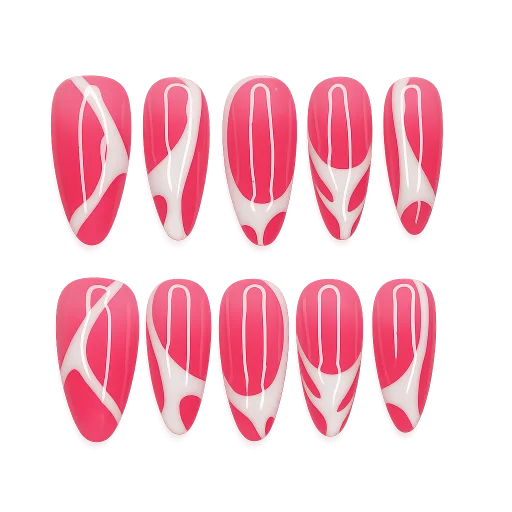 Press-on Nails Wholesale $7.90 Pink Swirl by Yabe Vietnam