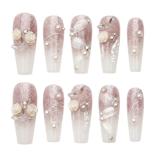 Press-on Nails Wholesale $7.90 Rose Elegance by Yabe Vietnam