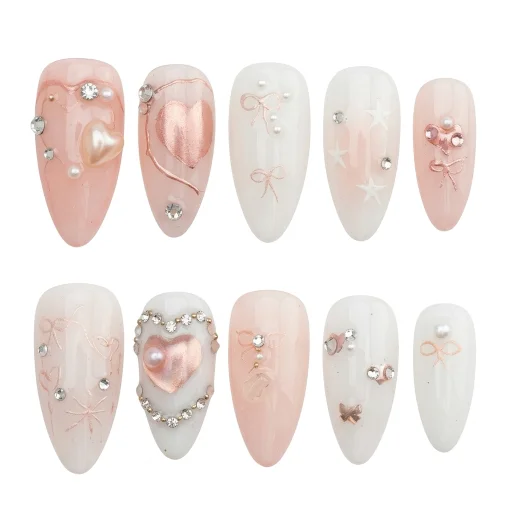 Press-on Nails Wholesale $7.90 Rosy Symphony by Yabe Vietnam