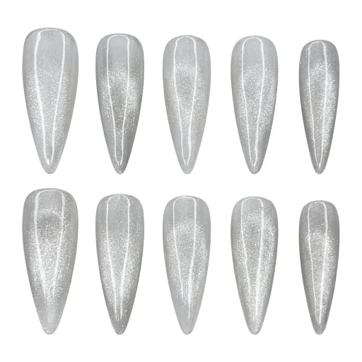 Press-on Nails Wholesale $3.90 Silver Glow by Yabe Vietnam