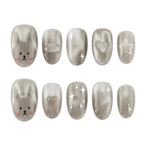 Press-on Nails Wholesale $7.90 Starlit Bunny by Yabe Vietnam