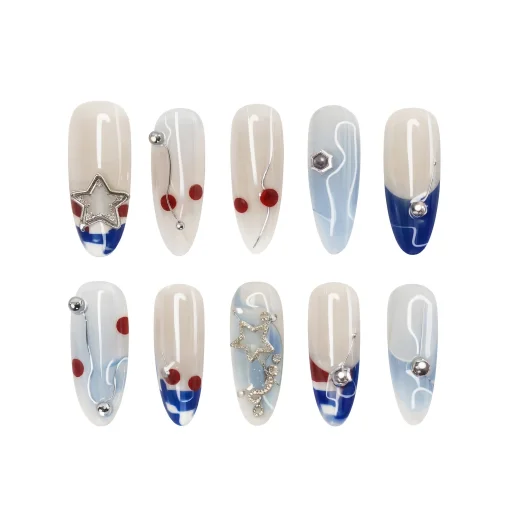 Press-on Nails Wholesale $7.90 Starry Elegance by Yabe Vietnam