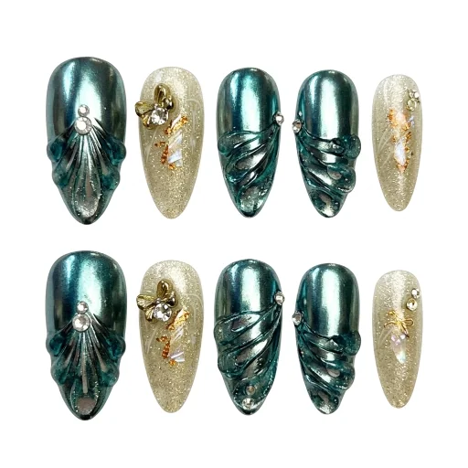 Press-on Nails Wholesale $7.90 Teal Serenity by Yabe Vietnam